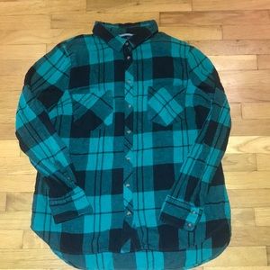 Merona Green/Black plaid flannel, XL